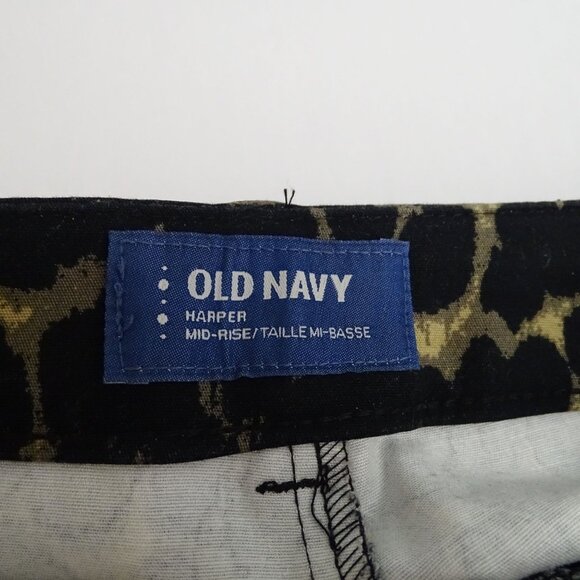 Old Navy Harper Mid-Rise Brown Leopard Print Pants Women Size 2P Cotton Blend - Picture 4 of 12